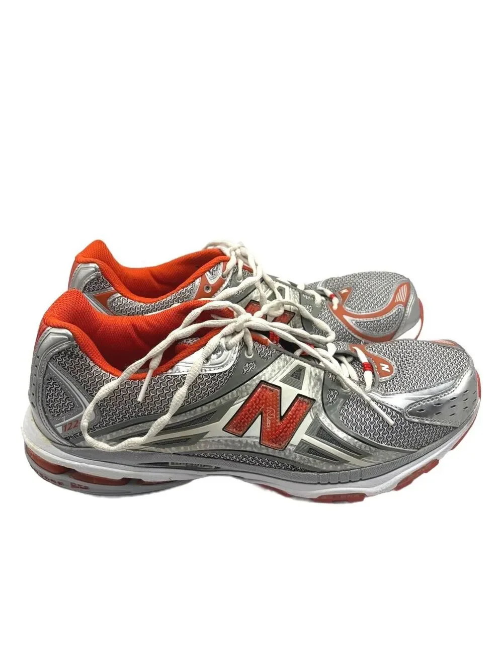 Vintage New Balance 1224 Y2K Mesh Running Shoes Silver Orange Men’s 13